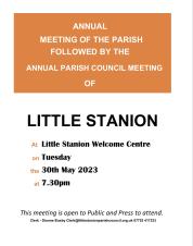 Annual Meeting For The Parish and Annual Parish Council Meeting Notice